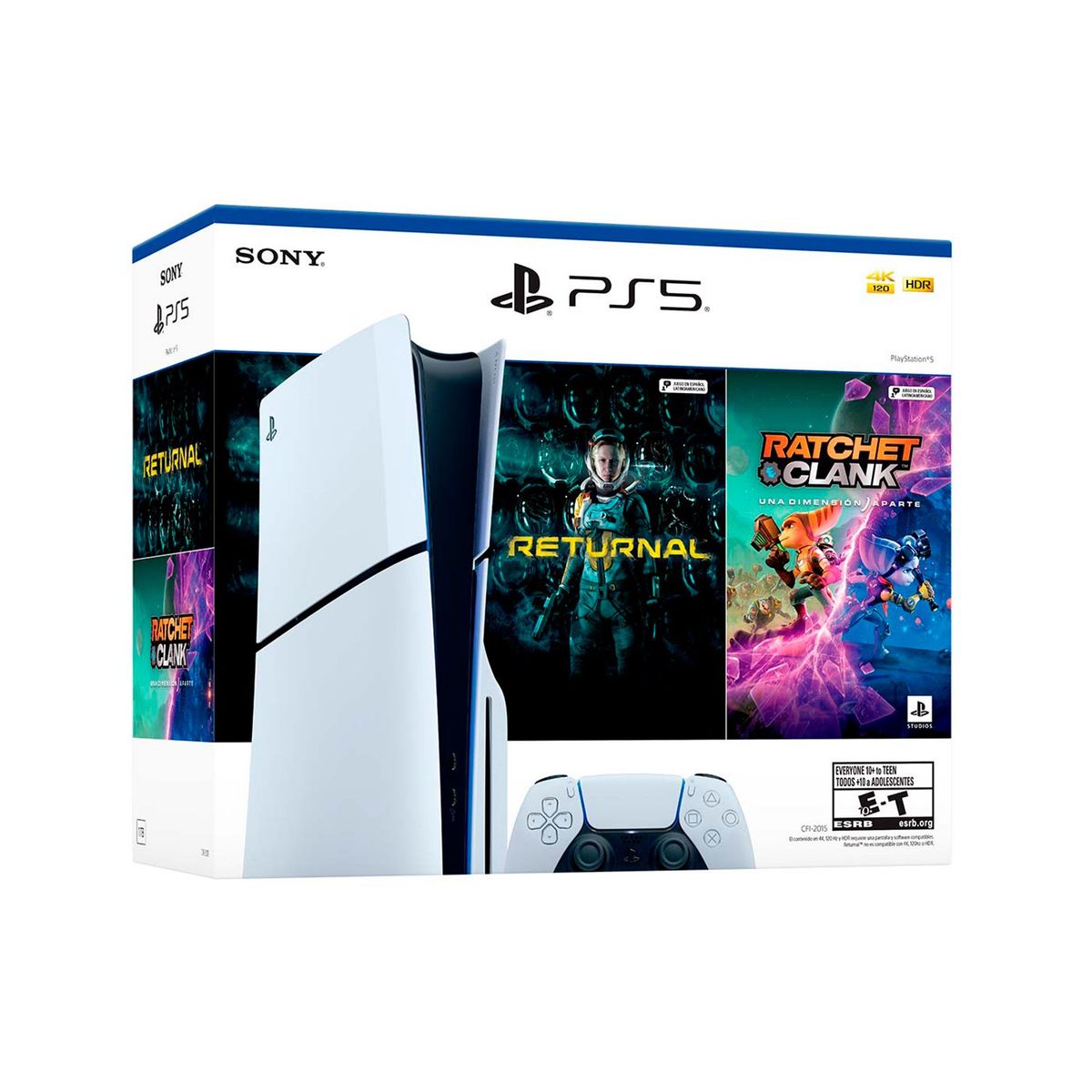 SONY - Consola PS5 Slim Estandar + 2 Videojuegos  | 1 TB de Almacenamiento | Lector de Disco | Play Station 5 | Videojuegos Incluidos Returnal y Ratchet and Clanck
