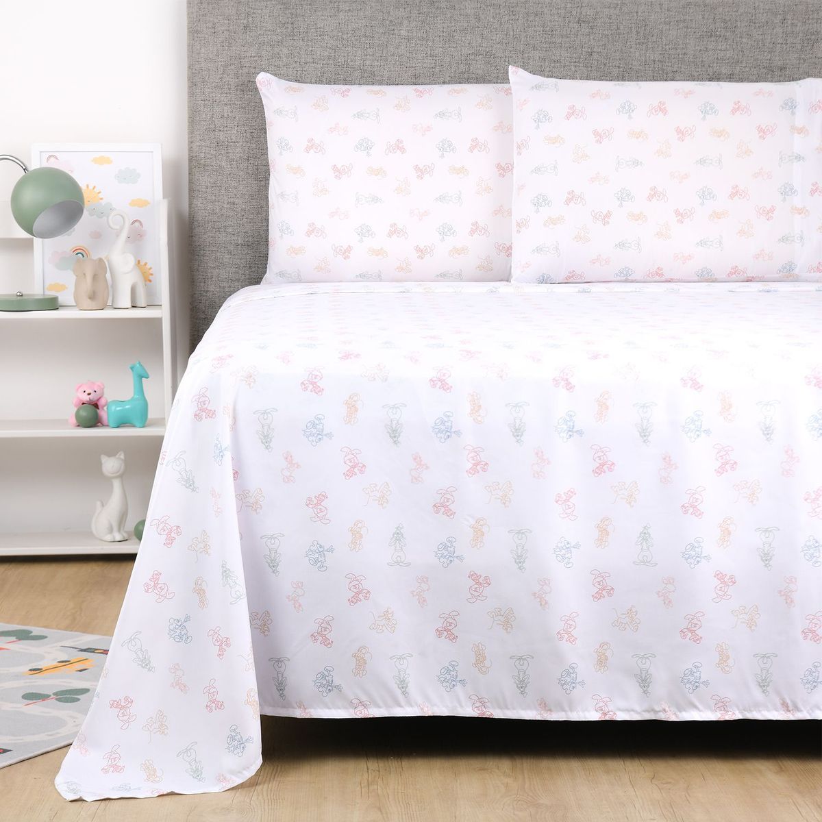 DISNEY - Juego de sábanas infantil Poliéster Disney