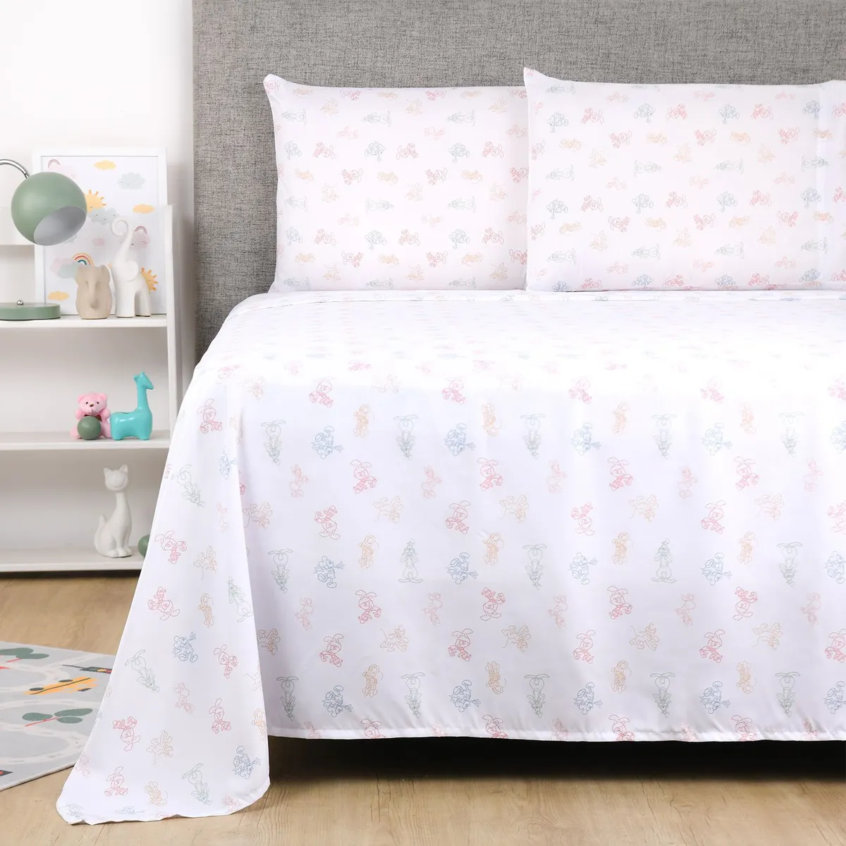 DISNEY - Juego de sábanas infantil Poliéster Disney