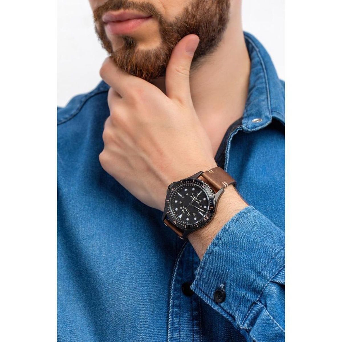 TIMEX - Reloj Timex para Hombre Navi Xl . Reloj Análogo Cuero Marrón
