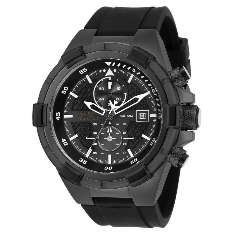 INVICTA - Reloj Invicta para Hombre Aviator . Reloj Análogo Silicona Negro