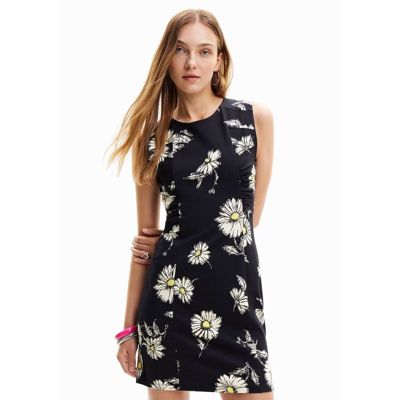 DESIGUAL - Vestido Mujer Corto Casual con Estampado Desigual
