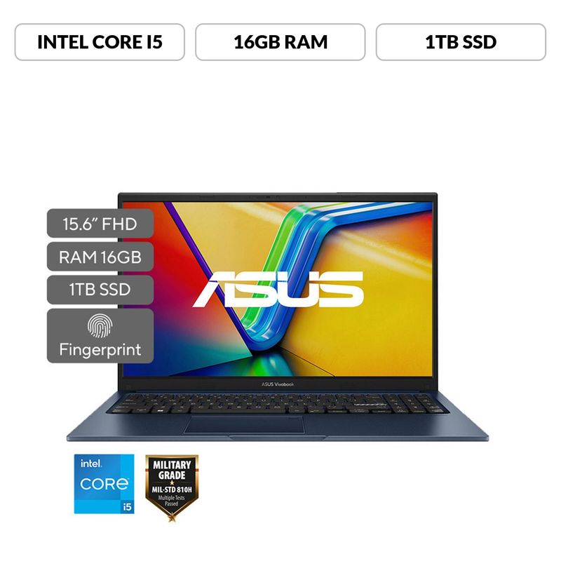 ASUS - Portátil ASUS Vivobook 15 | Intel Core i5 | 16GB de RAM | 1TB SSD de almacenamiento | Windows 11 |15.6 Pulgadas | X1504ZA-NJ1172W |  Computador portátil