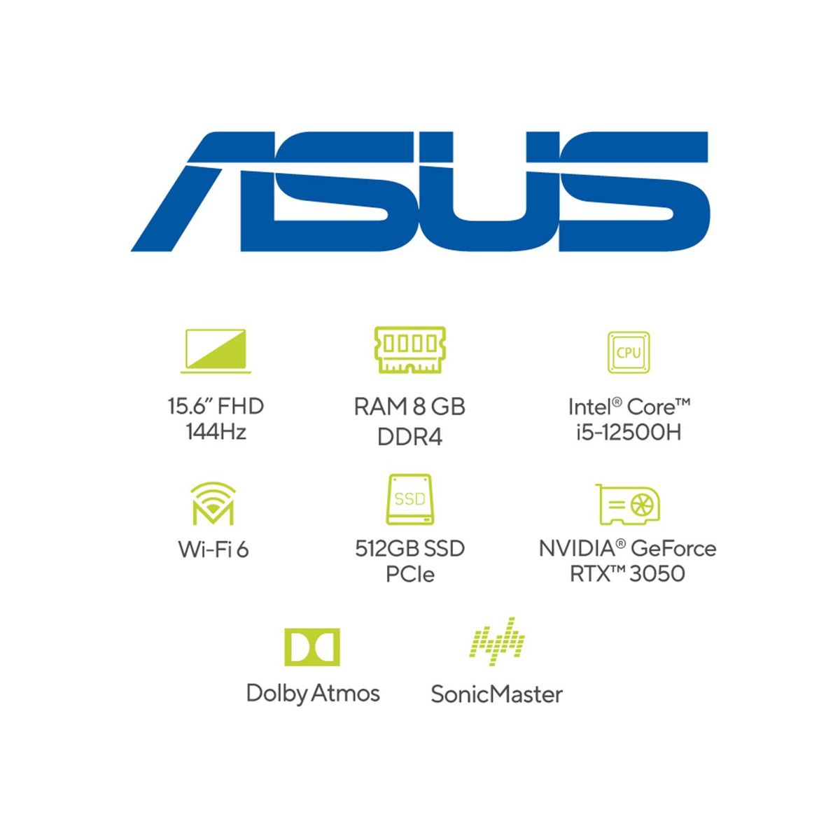 ASUS - Portátil Gamer ASUS TUF F15 | GeForce RTX 3050 | Intel Core i5 | 8GB de RAM | 512GB SSD de almacenamiento | Windows 11 |15.6 Pulgadas | FX507ZC4-HN056W | Computador portátil Gamer