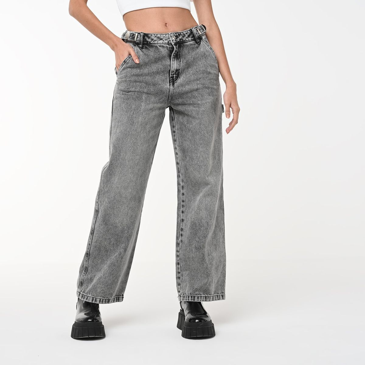 MOSSIMO - Jean Wide Leg Mujer Tiro medio Mossimo