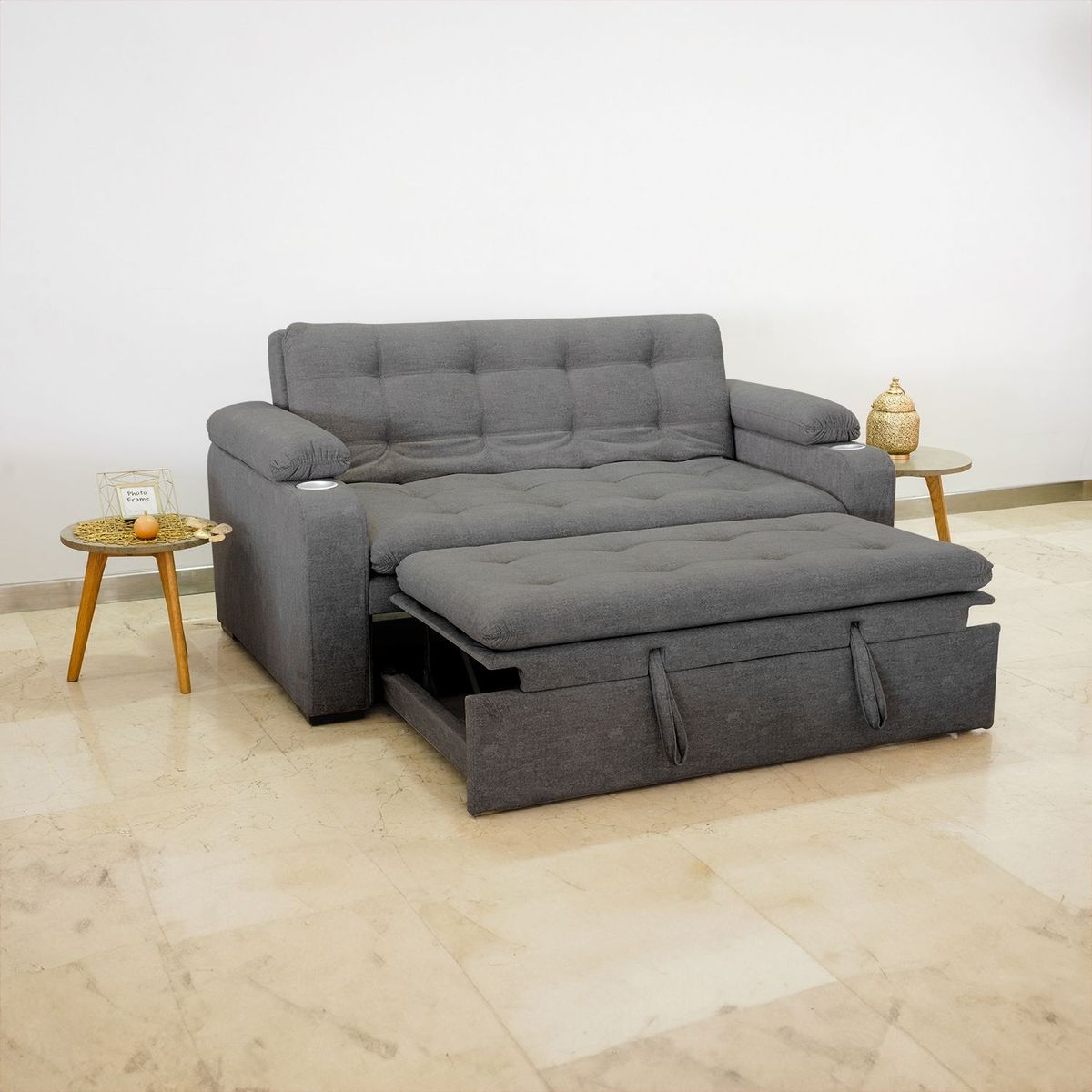 COLCHONES RELAX - Sofá Cama Moderno en Tela 3 Puestos 178 x 93 x 95 cm Romance Relax