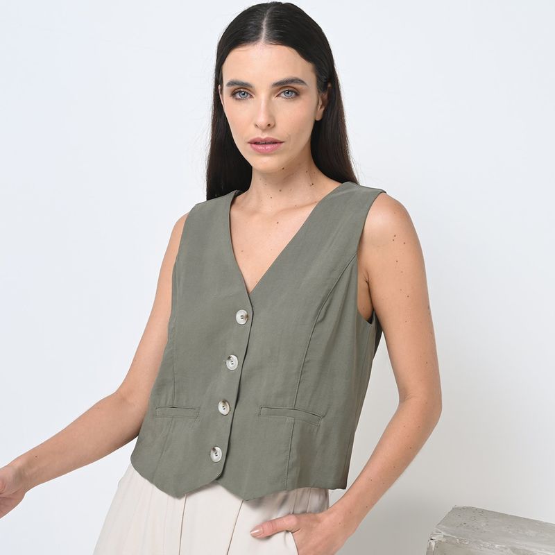 BASEMENT - Chaleco Mujer Crop BASEMENT