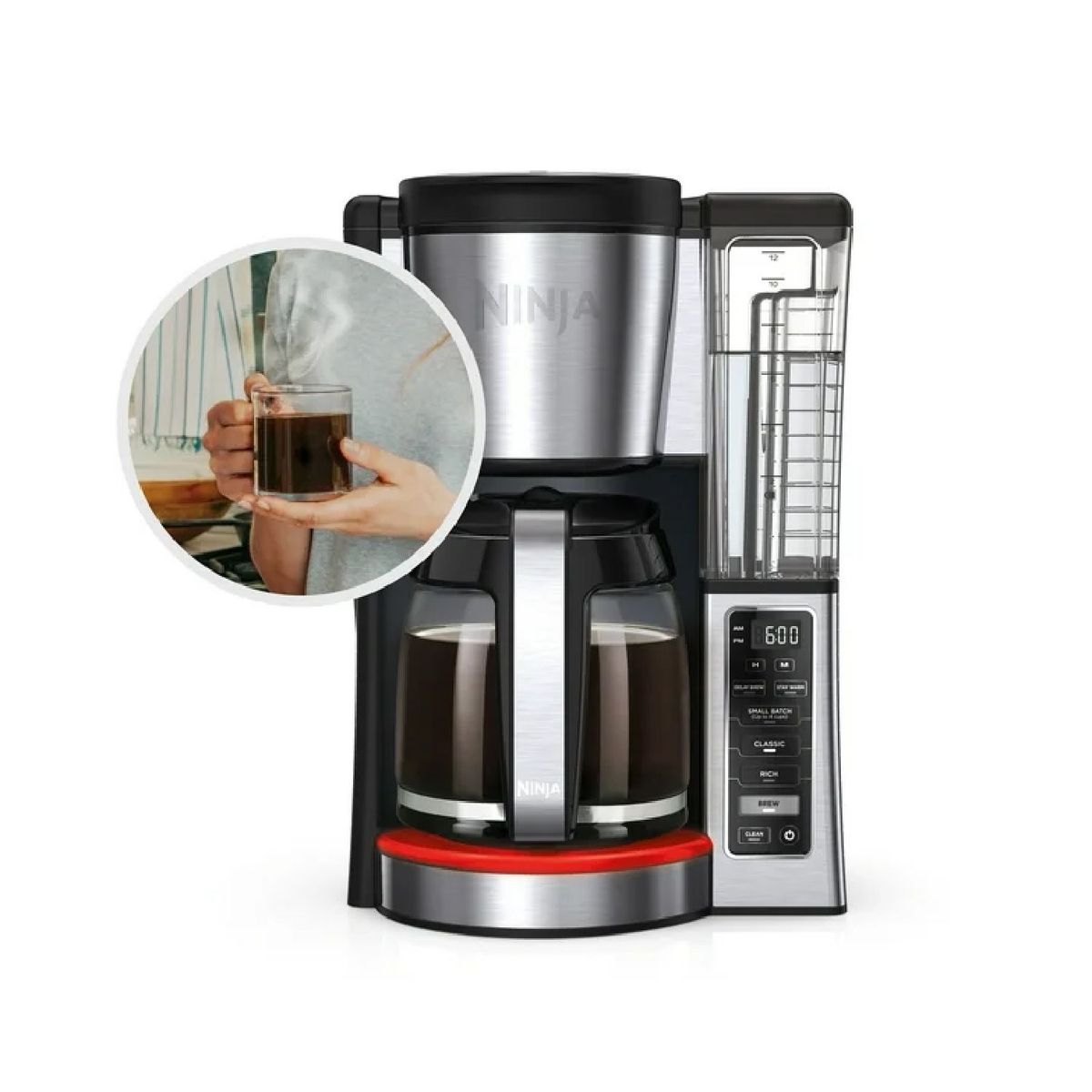 NINJA - Cafetera programable Ninja 12 tazas con depósito extraíble de agua CE250
