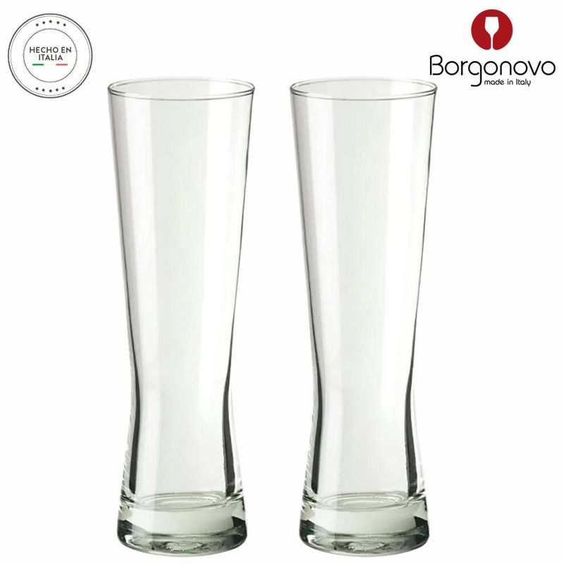 BORGONOVO - Vaso de vidrio Cerveza Borgonovo: 1 pieza