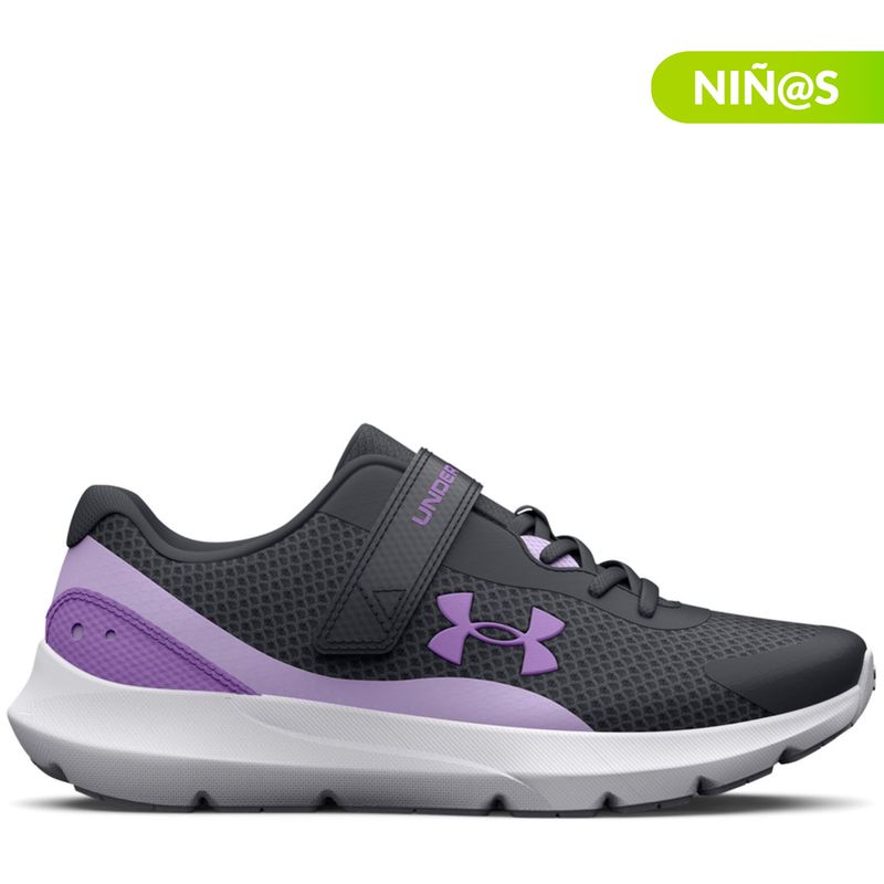 UNDER ARMOUR - Tenis deportivos Under Armour Surge 3 AC para Niña  con Velcro