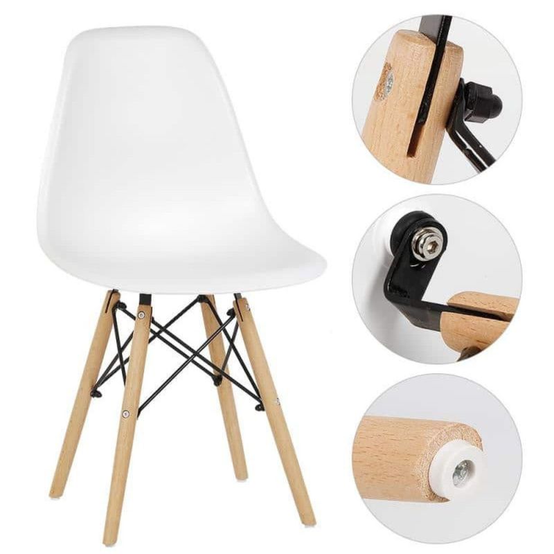 EKONOMODO - Set X4 Silla de Comedor en Polipropileno con Patas de Madera 83 x 48 x 53 cm  Ekonomodo 