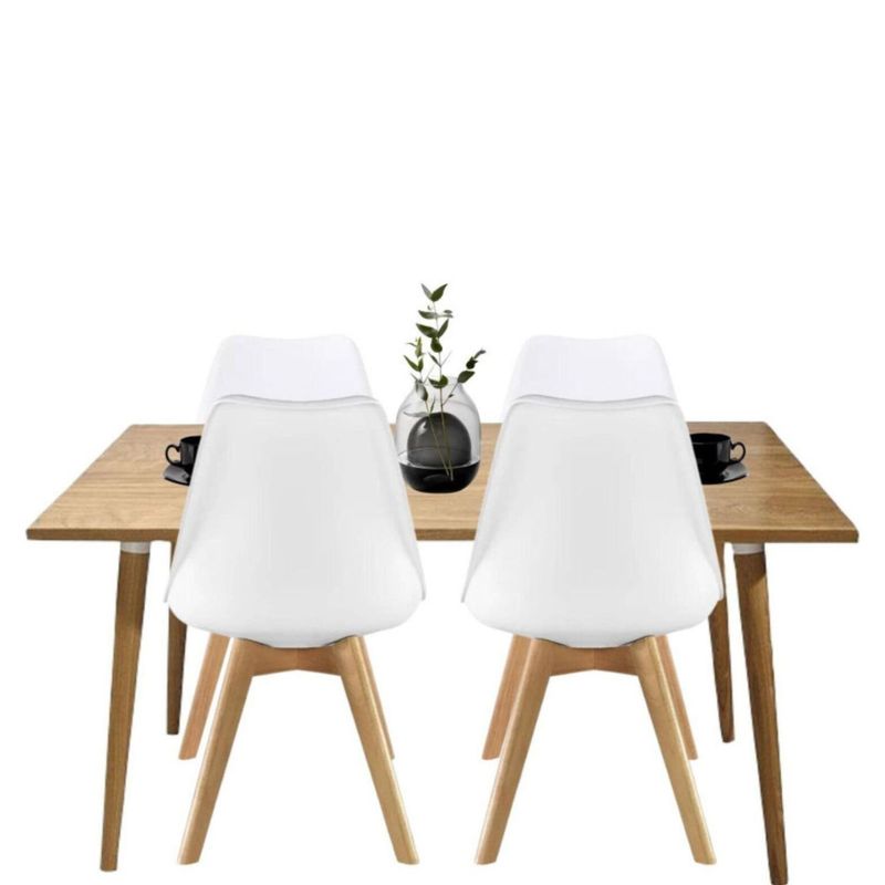 EKONOMODO - Juego de Comedor Moderno para 4 Personas (Comedor + 4 Sillas) Ekonomodo 