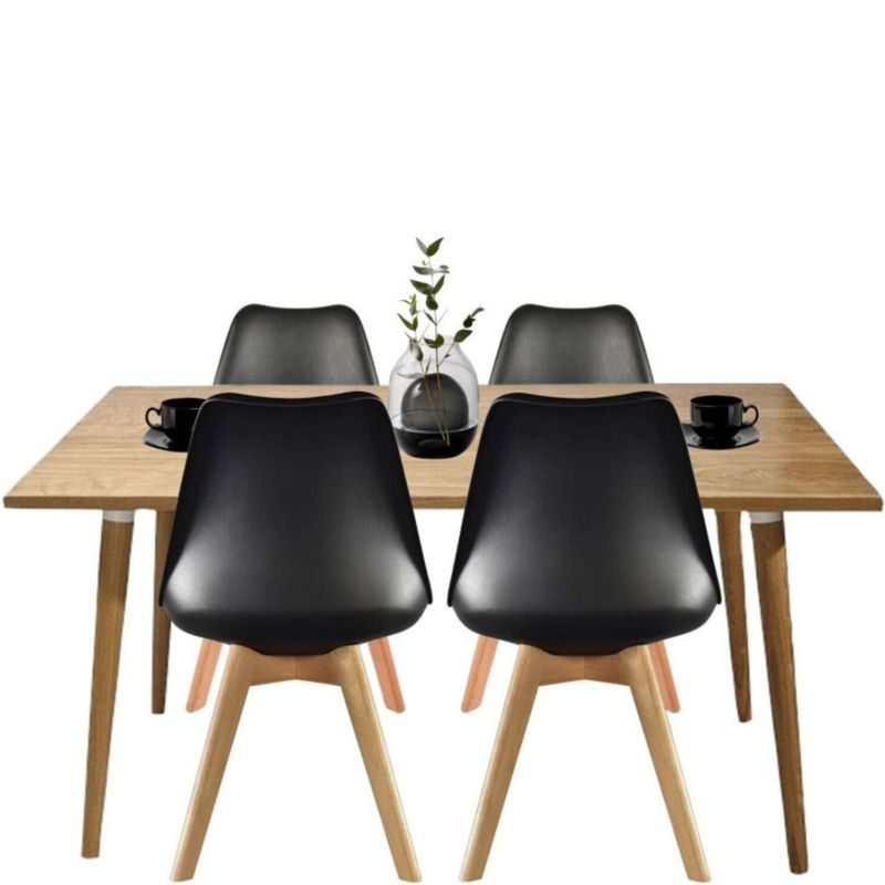 EKONOMODO - Juego de Comedor Moderno para 4 Personas (Comedor + 4 Sillas) Ekonomodo 