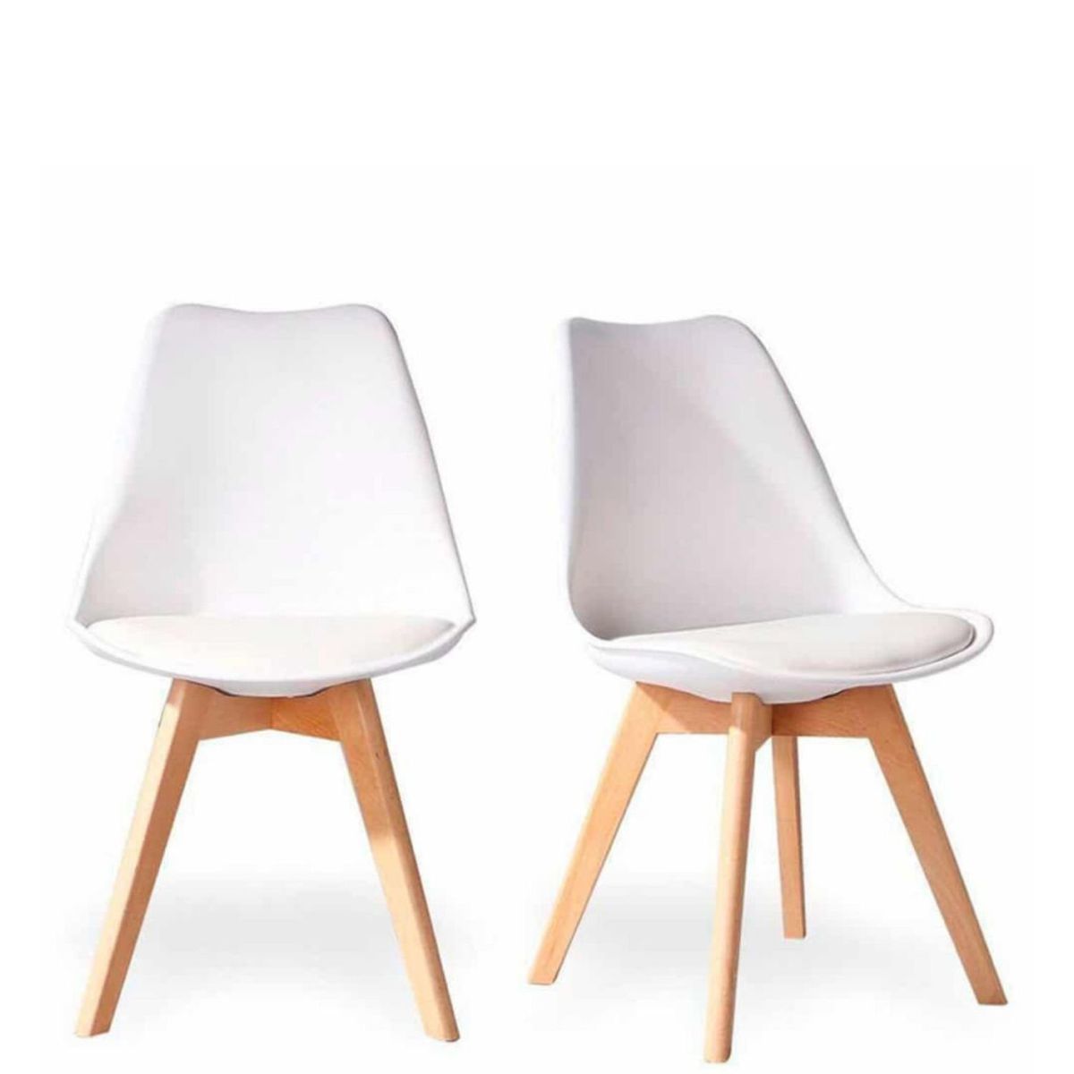 EKONOMODO - Set X2 Silla de Comedor en Cuerina con Patas de Madera 83 x 39 x 43 cm  Ekonomodo 