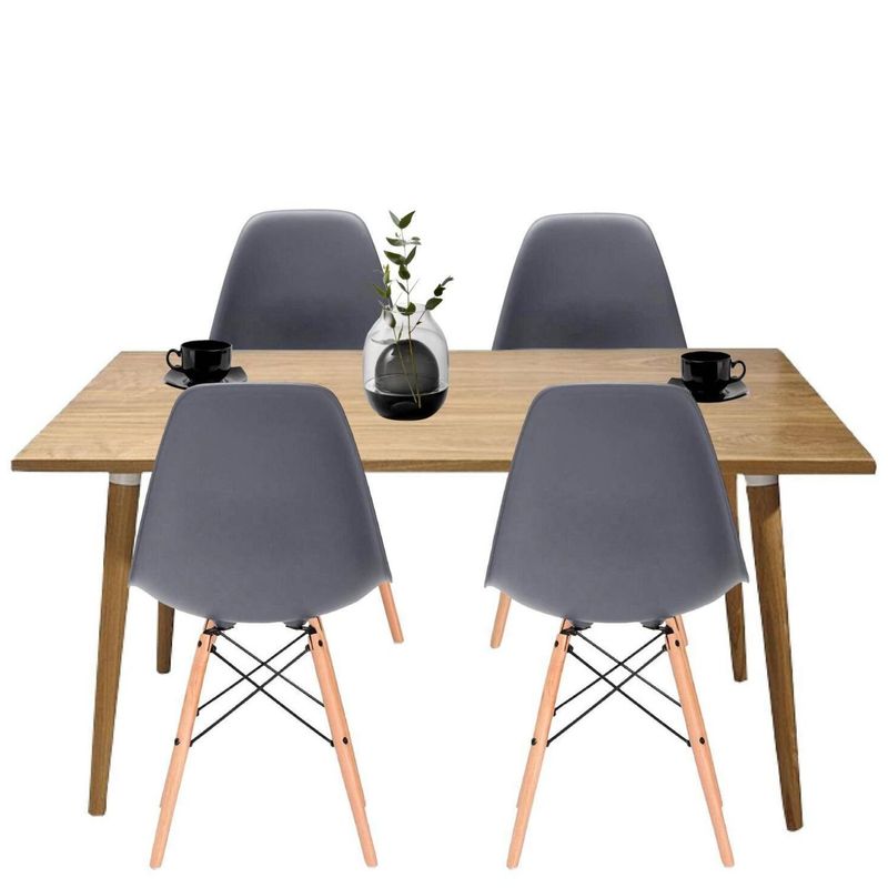 EKONOMODO - Juego de Comedor Moderno para 4 Personas (Comedor + 4 Sillas) Ekonomodo 