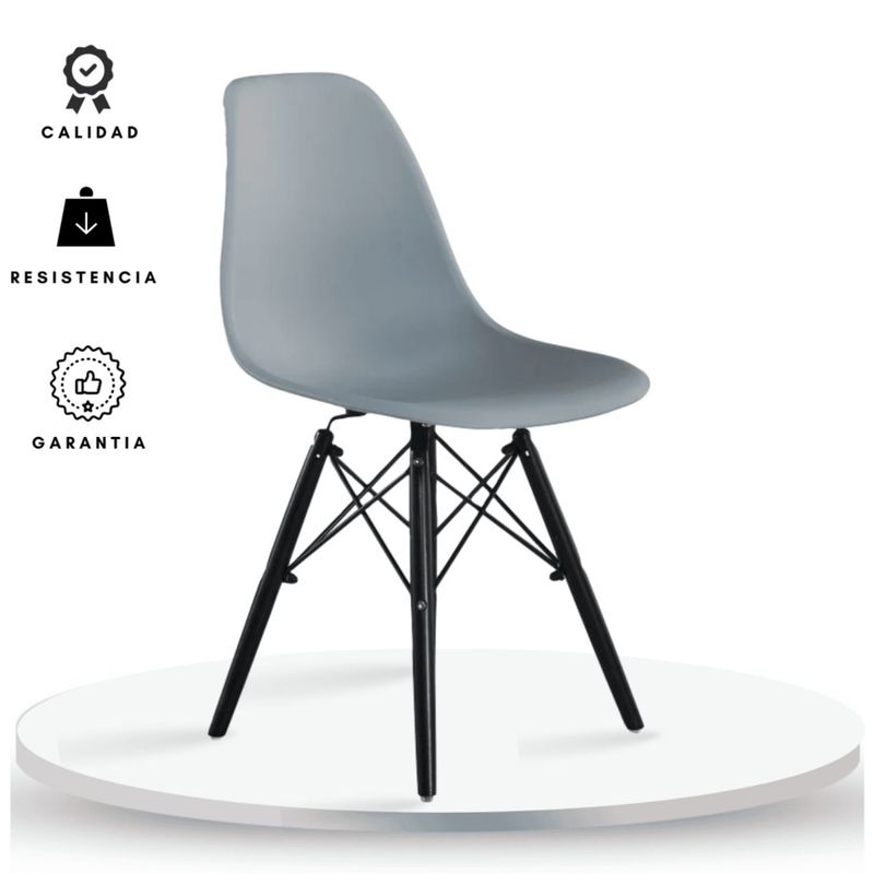 EKONOMODO - Silla de Comedor Moderna en Polipropileno con Patas de Madera 83 x 48 x 53 cm  Ekonomodo 
