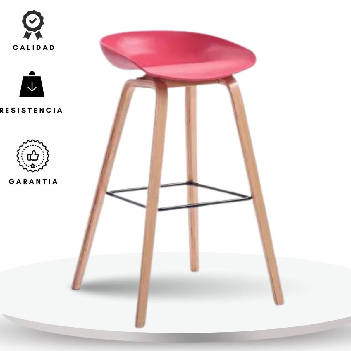 EKONOMODO - Silla de Bar con Patas de Madera 85 x 50 x 40 cm Ekonomodo 