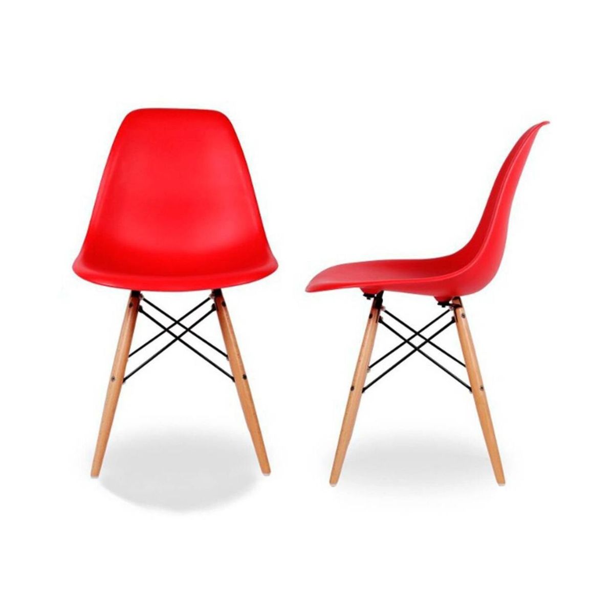 EKONOMODO - Set X2 Silla de Comedor en Polipropileno con Patas de Madera 83 x 48 x 53 cm  Ekonomodo 