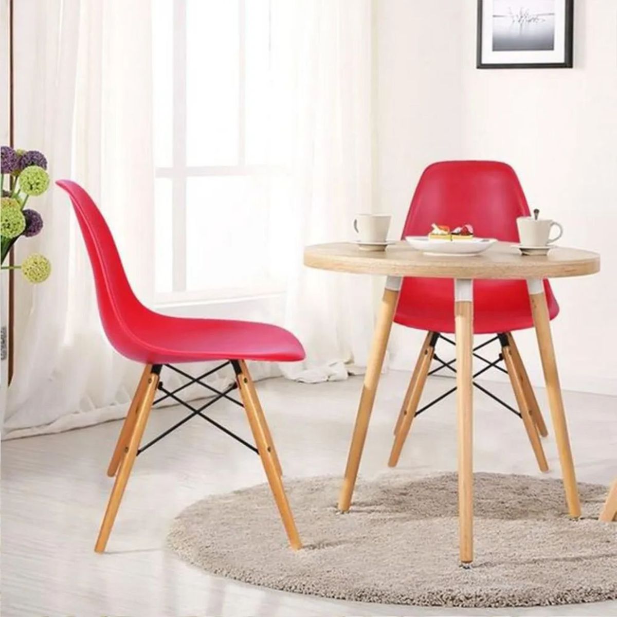 EKONOMODO - Set X2 Silla de Comedor en Polipropileno con Patas de Madera 83 x 48 x 53 cm  Ekonomodo 
