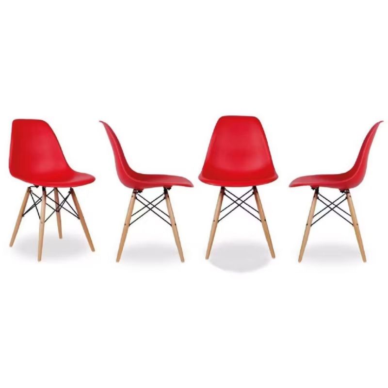 EKONOMODO - Set X4 Silla de Comedor en Polipropileno con Patas de Madera 83 x 48 x 53 cm  Ekonomodo 