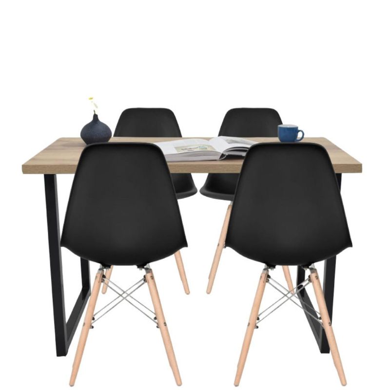 EKONOMODO - Juego de Comedor Moderno para 4 Personas (Comedor + 4 Sillas) Ekonomodo 