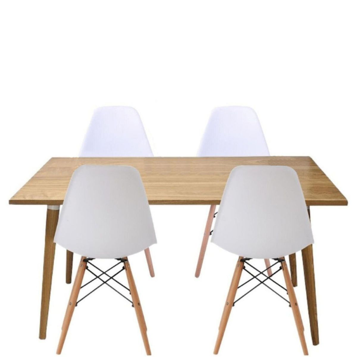 EKONOMODO - Juego de Comedor Moderno para 4 Personas (Comedor + 4 Sillas) Ekonomodo 