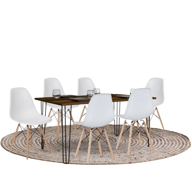 EKONOMODO - Juego de Comedor Moderno para 6 Personas (Comedor + 6 Sillas) Ekonomodo 
