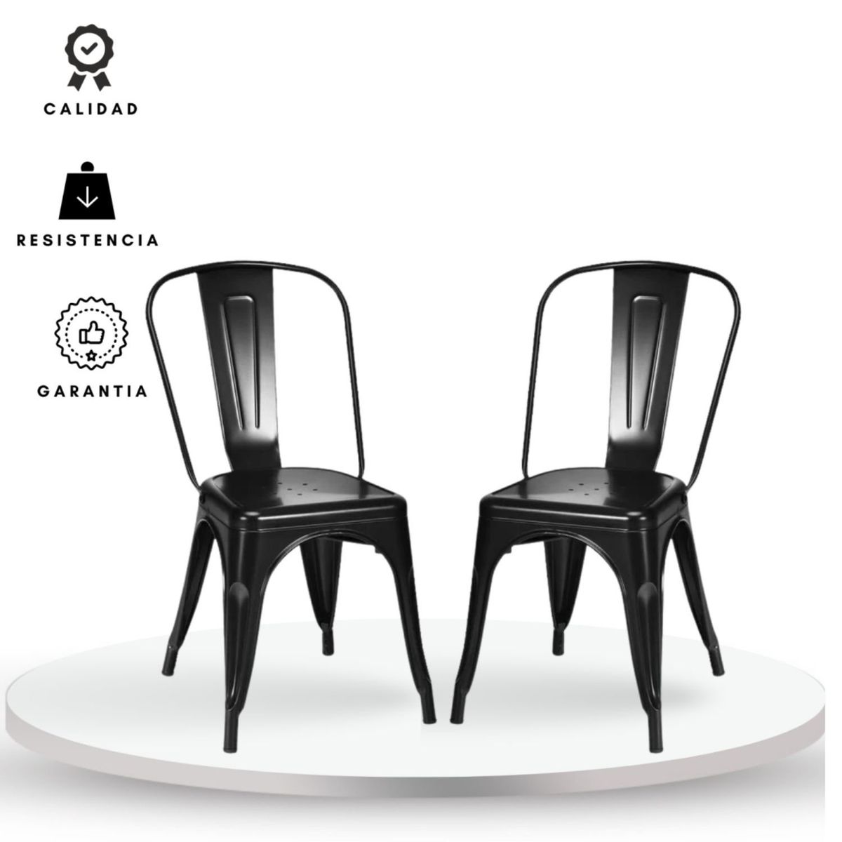 EKONOMODO - Set X2 Silla de Comedor  con Patas de Acero 85 x 43 x 45 cm  Ekonomodo 