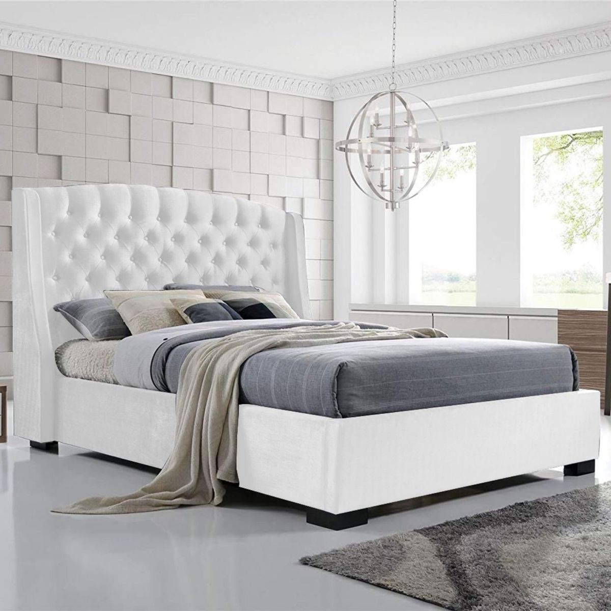 EKONOMODO - Base Cama Dividida Tamaño King en Pino 200 x 200 cm  + Cabecero Ekonomodo 
