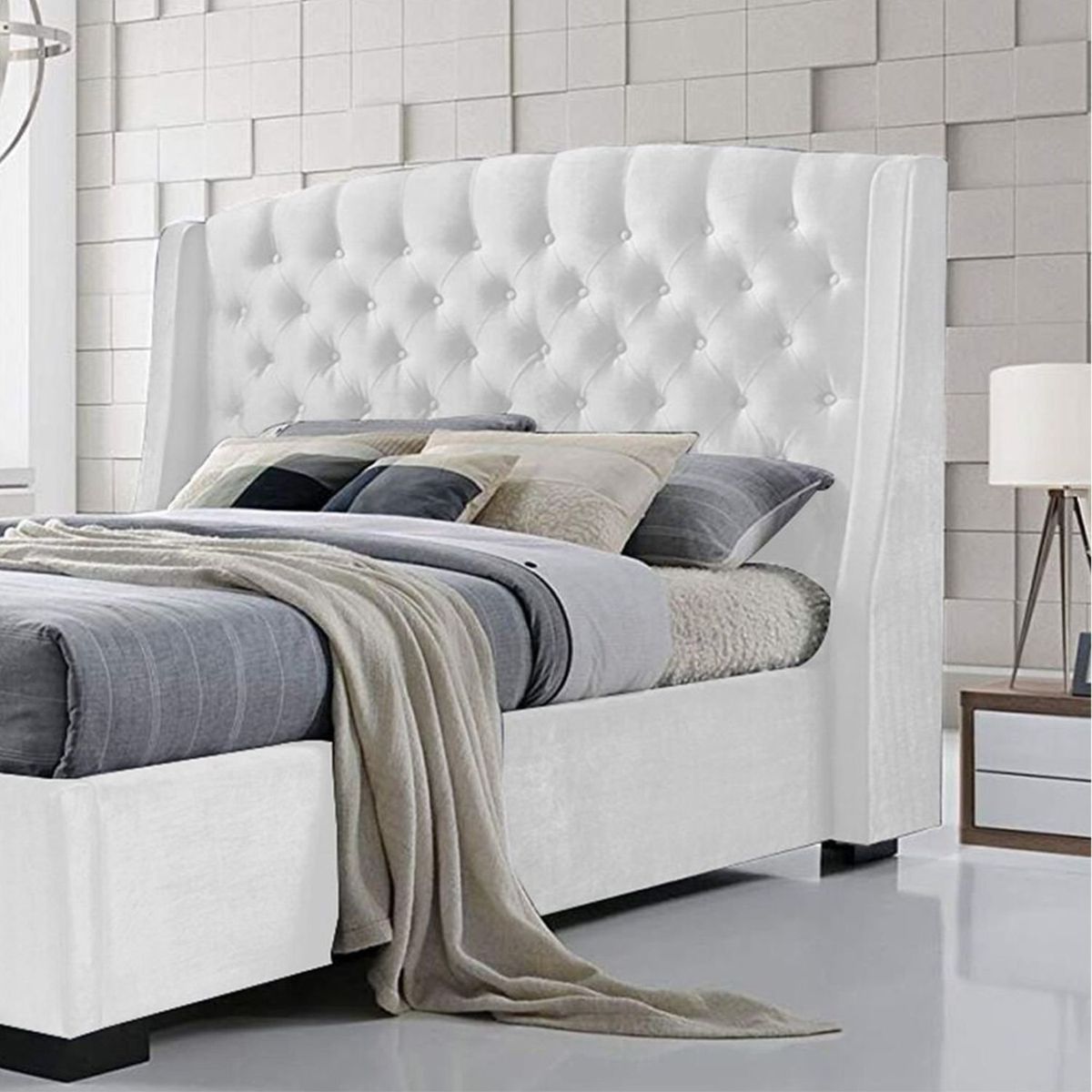 EKONOMODO - Base Cama Dividida Tamaño King en Pino 200 x 200 cm  + Cabecero Ekonomodo 