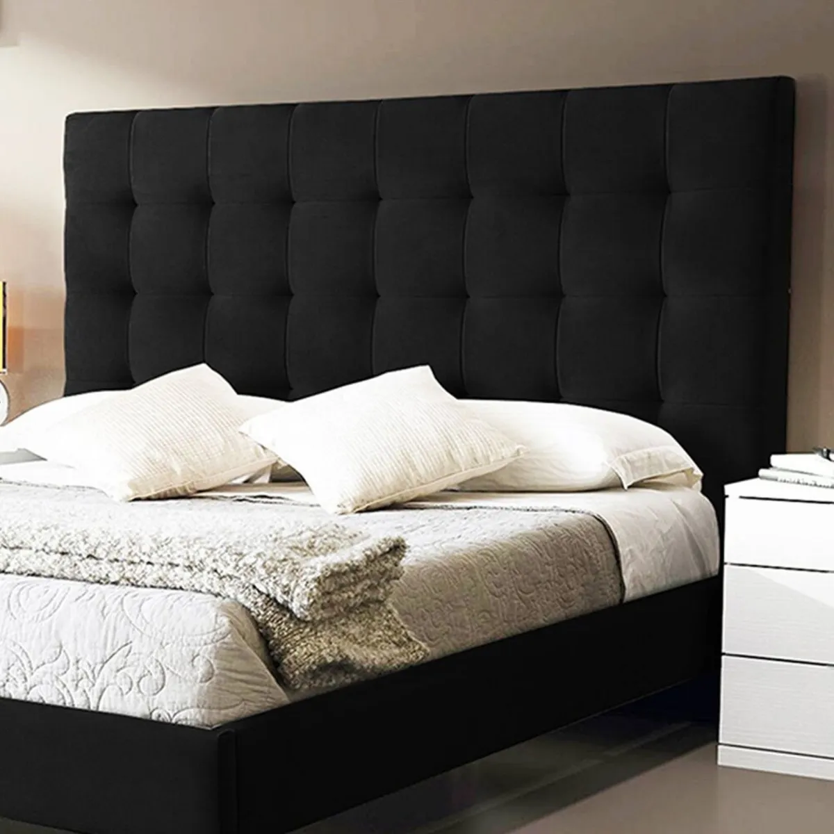 EKONOMODO - Base Cama Dividida Tamaño King en Pino 200 x 200 cm  + Cabecero Ekonomodo 