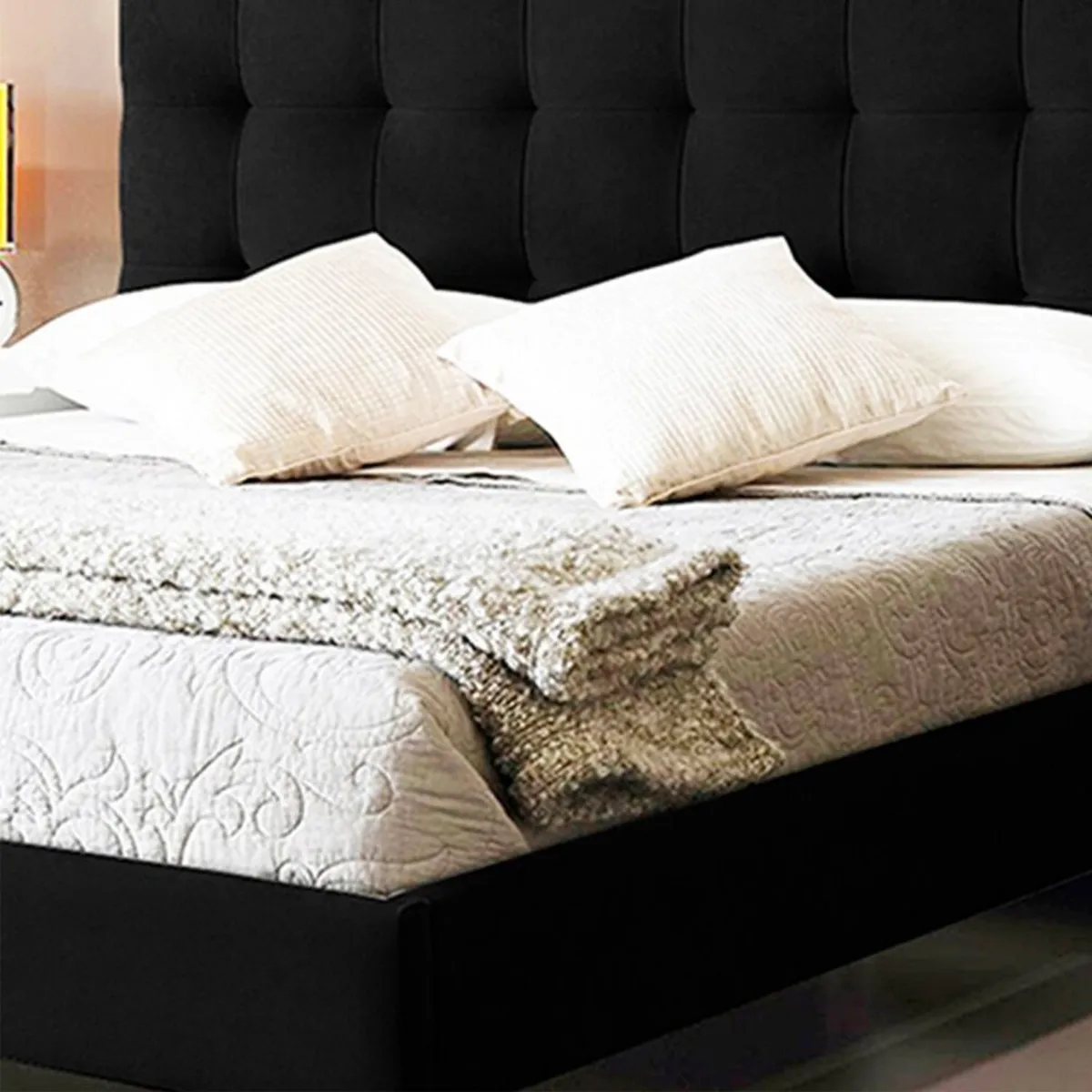 EKONOMODO - Base Cama Dividida Tamaño King en Pino 200 x 200 cm  + Cabecero Ekonomodo 
