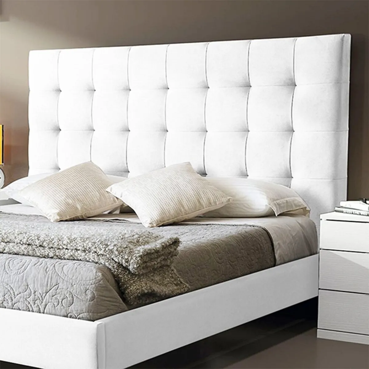 EKONOMODO - Base Cama Entera Tamaño Doble en Pino 140 x 190 cm  + Cabecero Ekonomodo 