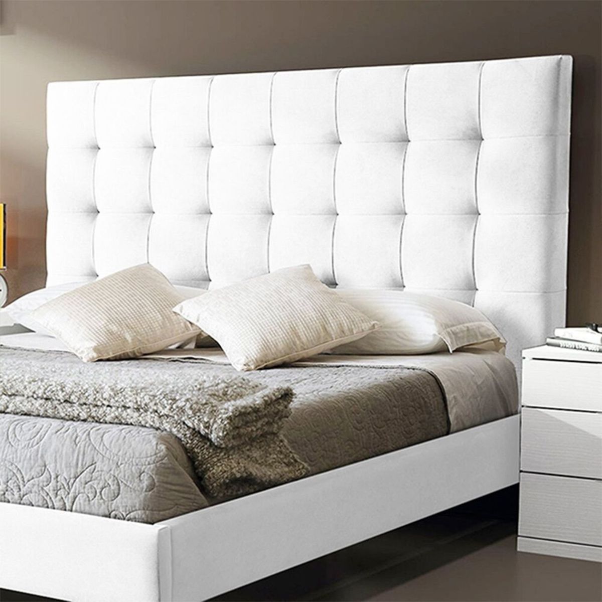 EKONOMODO - Base Cama Dividida Tamaño King en Pino 200 x 200 cm  + Cabecero Ekonomodo 