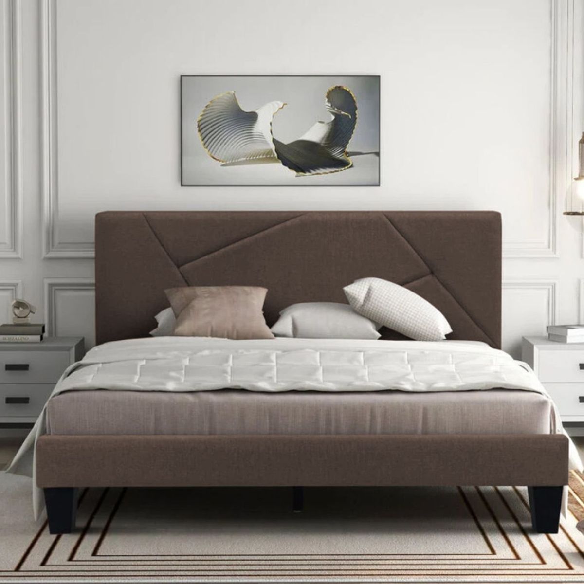 EKONOMODO - Colchón con Base Cama  King Firmeza Media Ortopédico Doble Cara Resortado 200 x 200 cm  + Cabecero Combo Ekonomodo 