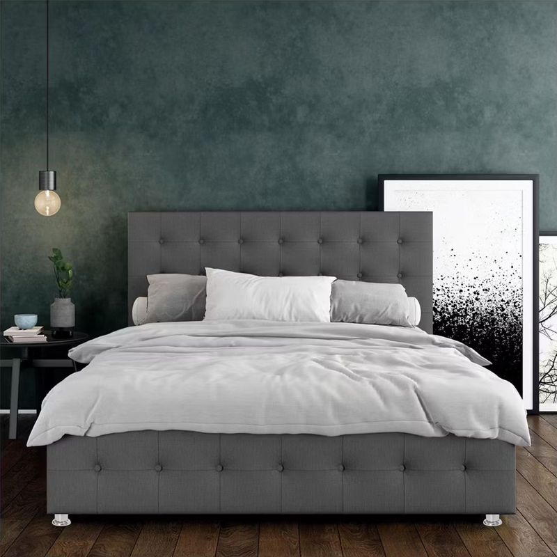 EKONOMODO - Colchón con Base Cama  Doble Firmeza Media Ortopédico con Pillow Resortado 140 x 190 cm  + Cabecero Combo Ekonomodo  - 0% Interés a 3 Cuotas Pagando con tu CMR Banco Falabella