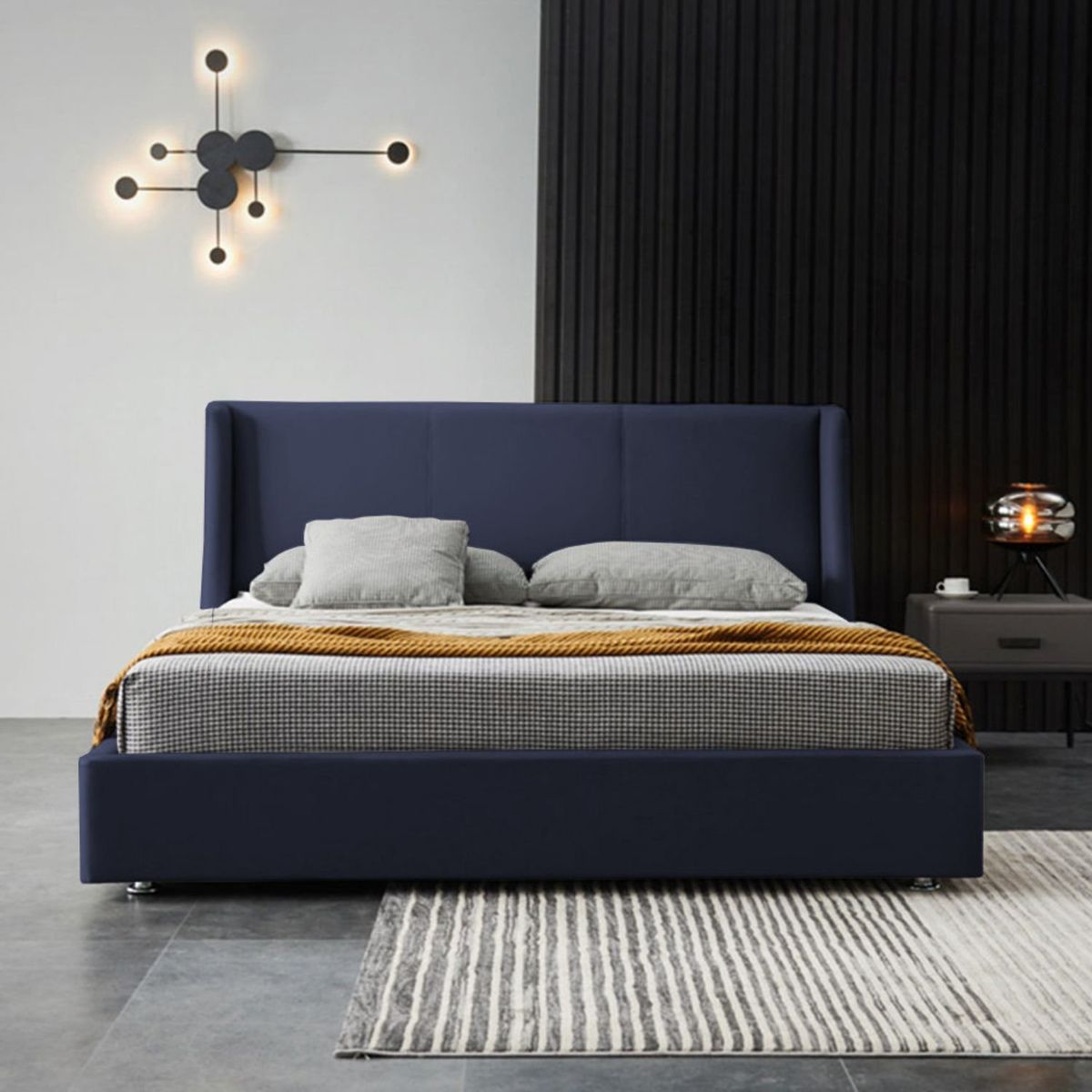 EKONOMODO - Colchón con Base Cama  Doble Firmeza Media Ortopédico con Pillow Resortado 140 x 190 cm  + Cabecero Combo Ekonomodo 
