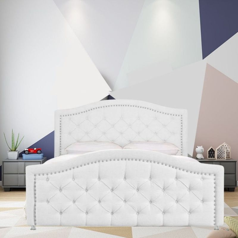 EKONOMODO - Colchón con Base Cama  Semidoble Firmeza Media Ortopédico con Pillow Resortado 120 x 190 cm  + Cabecero Combo Ekonomodo  - 0% Interés a 3 Cuotas Pagando con tu CMR Banco Falabella