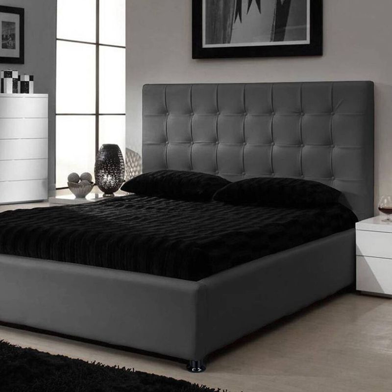 EKONOMODO - Colchón con Base Cama  Doble Firmeza Media Ortopédico con Pillow Resortado 140 x 190 cm  + Cabecero Combo Ekonomodo  - 0% Interés a 3 Cuotas Pagando con tu CMR Banco Falabella