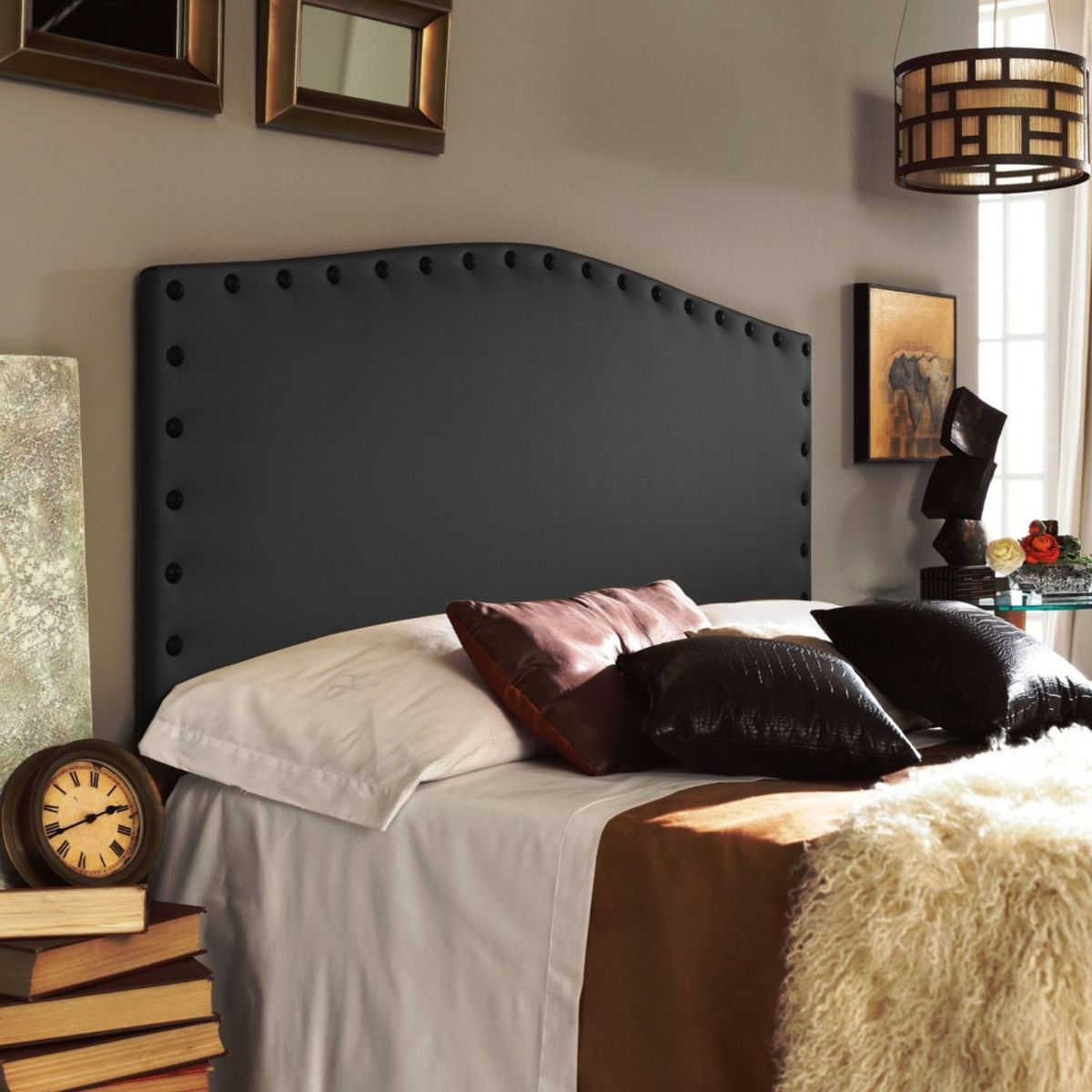 EKONOMODO - Colchón con Base Cama  Doble Firmeza Media Ortopédico con Pillow Resortado 140 x 190 cm  + Cabecero Combo Ekonomodo 