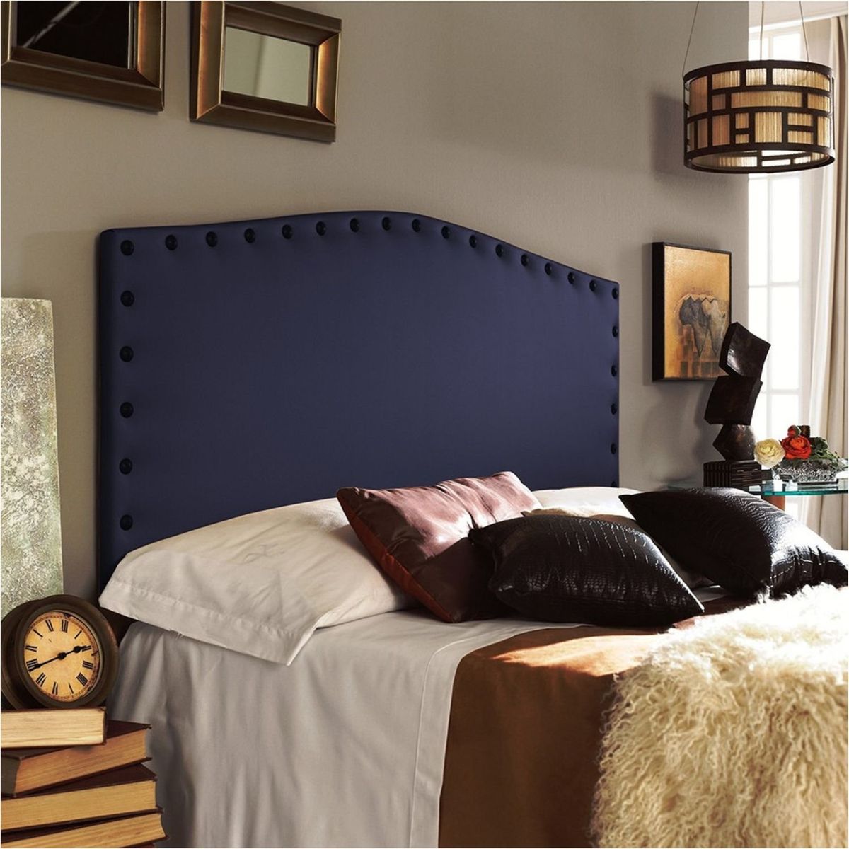 EKONOMODO - Colchón con Base Cama  Doble Firmeza Media Ortopédico con Pillow Resortado 140 x 190 cm  + Cabecero Combo Ekonomodo 