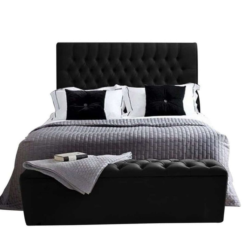 EKONOMODO - Colchón con Base Cama  Doble Firmeza Media Ortopédico con Pillow Resortado 140 x 190 cm  + Cabecero Combo Ekonomodo  - 0% Interés a 3 Cuotas Pagando con tu CMR Banco Falabella