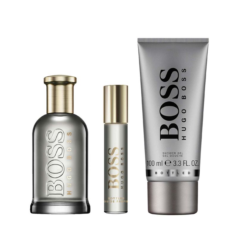 HUGO BOSS - Set de Perfume Hombre incluye:  Hugo Boss Boss Bottled Eau de Parfum 100 ml + perfumero 10 ml + Gel de ducha 100 ml
