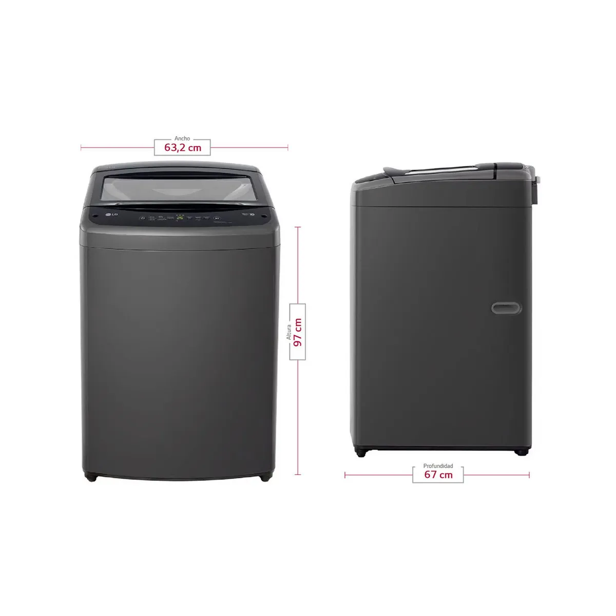 LG - Lavadora LG Carga Superior 16 kg WT16MVTB