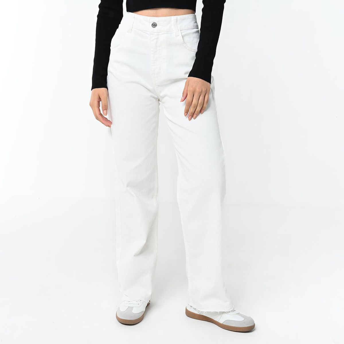 SYBILLA - Jean Straight Crop Mujer Tiro alto Sybilla