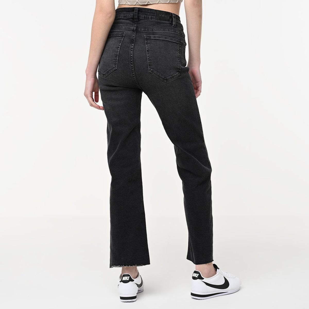 SYBILLA - Jean Straight Crop Mujer Tiro alto Sybilla