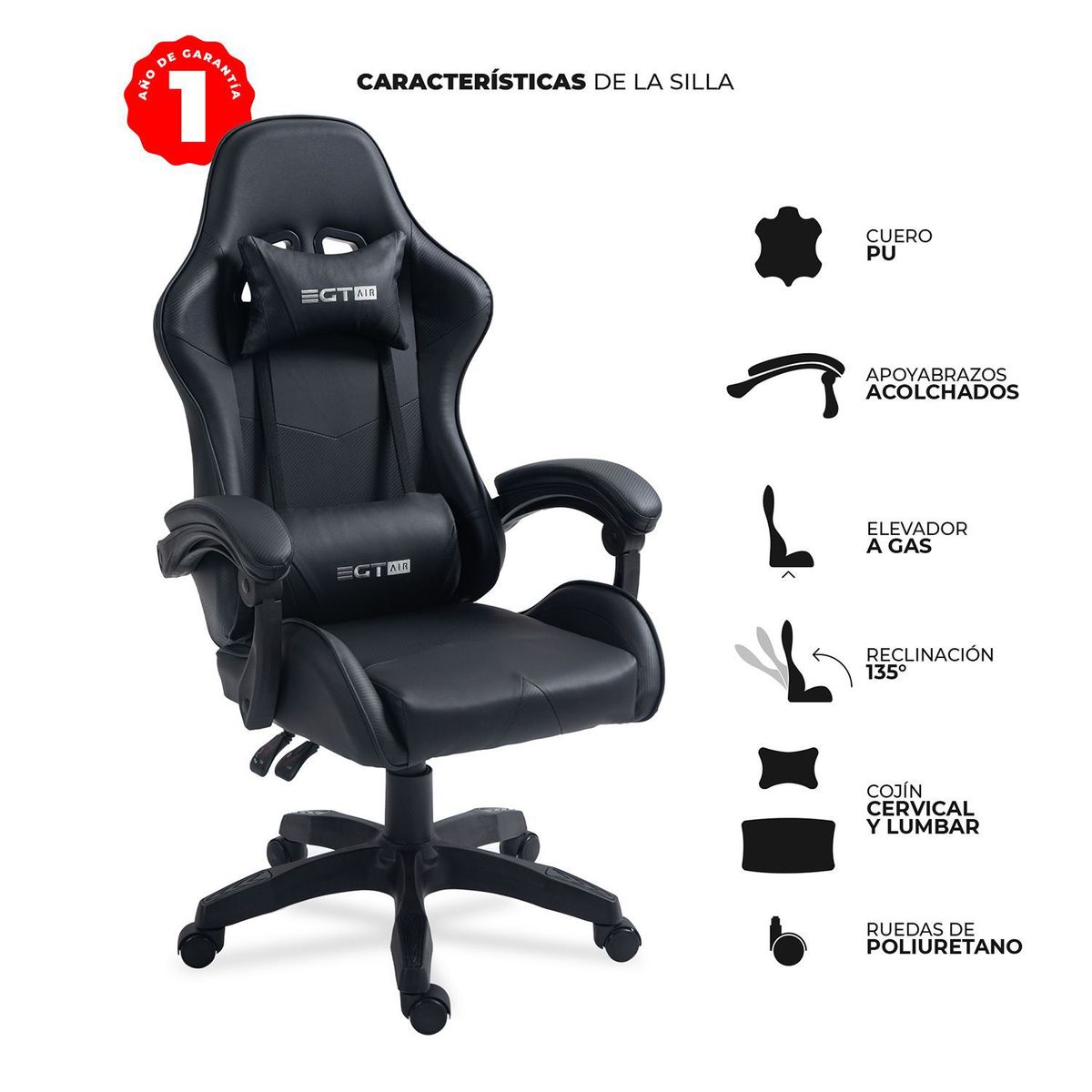 EGTAIR - Silla Gamer Ergonómica Egtair 