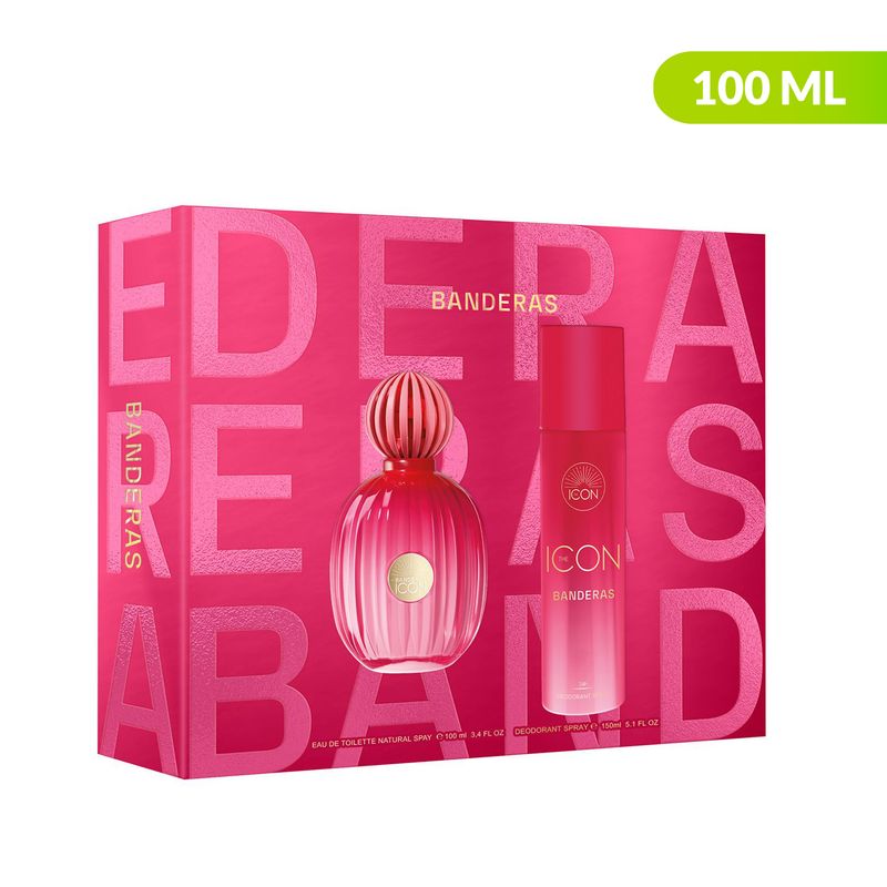 ANTONIO BANDERAS - Set de Perfume Mujer Antonio Banderas AB THE ICON FEM 2024 H1 incluye: 2 productos