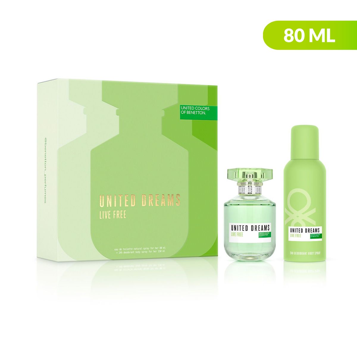 BENETTON - Set de Perfume Mujer Benetton Incluye: Desodorante 150ml 