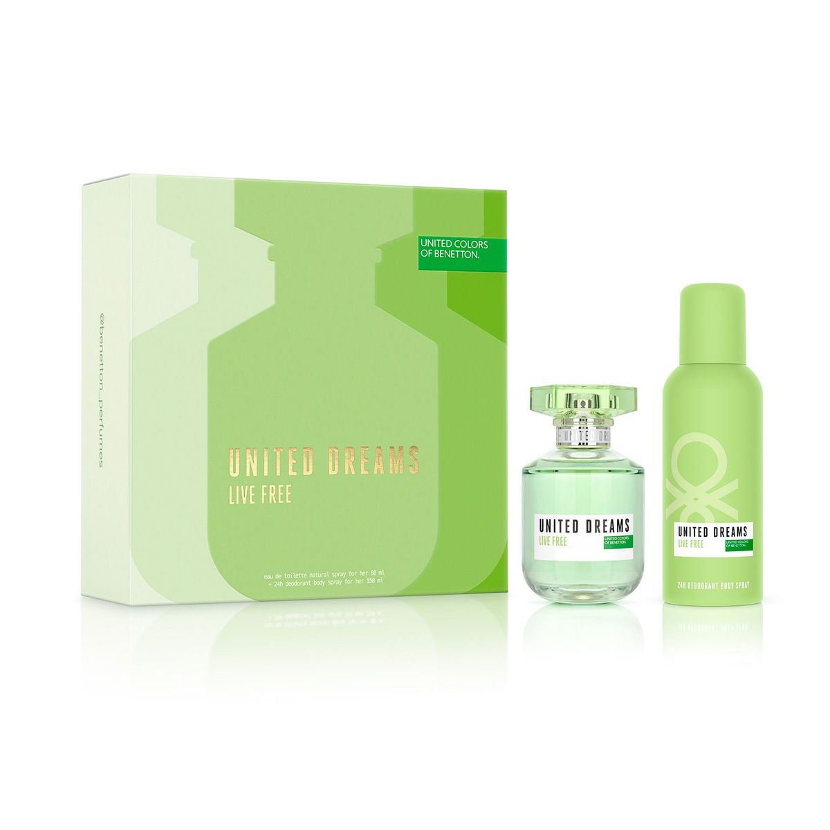 BENETTON - Set de Perfume Mujer Benetton Incluye: Desodorante 150ml 